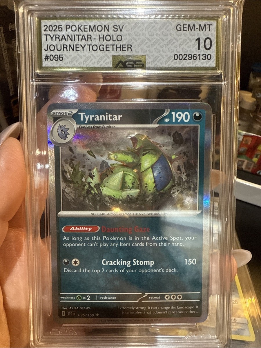 2025 Pokémon Journey Together Tyranitar Holo Rare 095/159 Graded