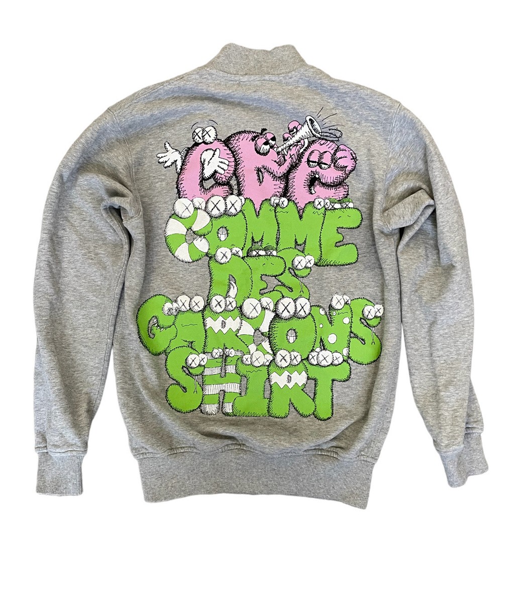 Comme Des Garcons KAWS Shirt Jacket CDG Gray Green Pink Zipper