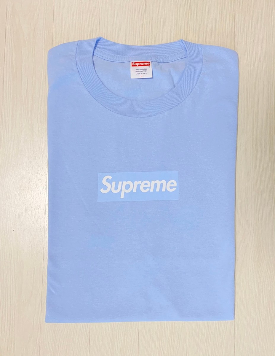 Supreme box logo tee light blue L | eBay