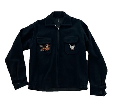 Vintage 1960s Sukajan Souvenir Jacket Wool Okinawa Italy Hawaii