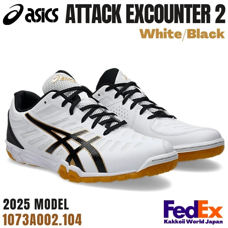 ASICS Table Tennis shoes ATTACK EXCOUNTER 2 1073A002 104 White