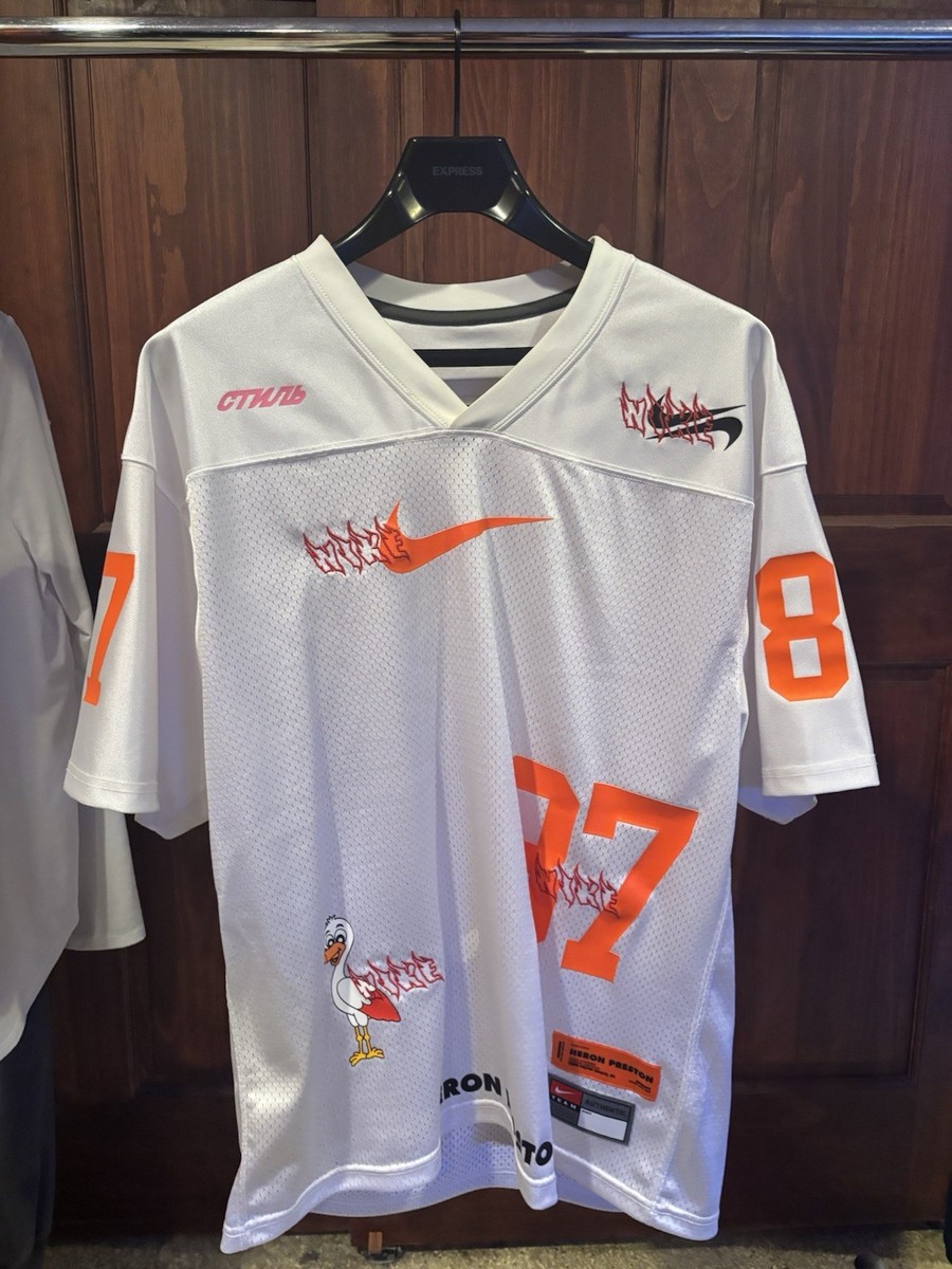 NIKE X HERON PRESTON OVERSIZED JERSEY WHITE MENS MEDIUM | eBay