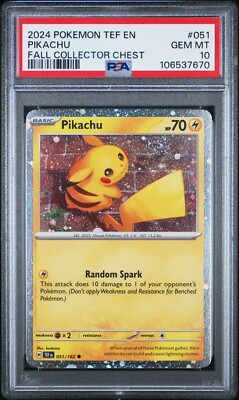 2024 Pokemon Pikachu 051/162 Temporal Forces Cosmos Holo GEM PSA