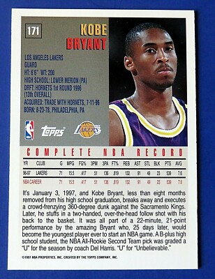 1997-98 Topps - Kobe Bryant #171 for sale online | eBay