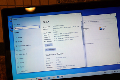 Activated 22H2 WIN 10 Home Toshiba E45t-A4300 Gen4 i5@1.60GHz,6GB
