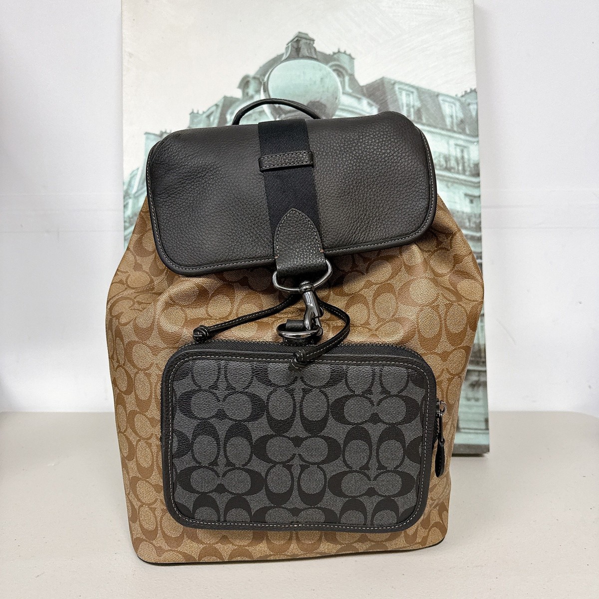 Coach C9866 Sullivan Backpack In Blocked Signature Canvas IN Khaki