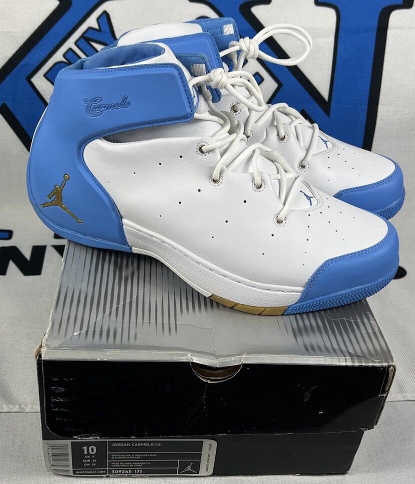 Size 10 Air Jordan Melo 1.5 White University Blue OG Carmelo 2004