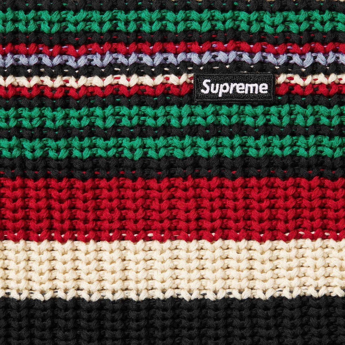 Supreme Small Box Ribbed Sweater FW23 Black Tan Royal Multi