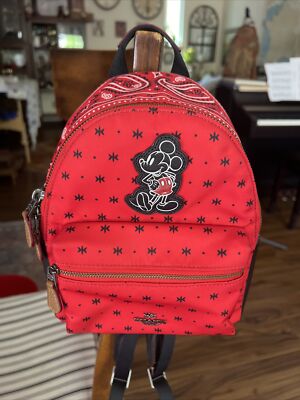 Disney X Coach Limited Edition MickeyMouse Mini Backpack Red
