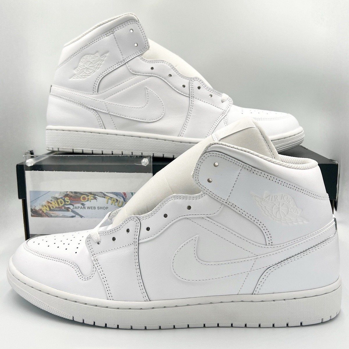 Nike Air Jordan 1 Mid Triple White 554724-136 Men's Sneakers US7