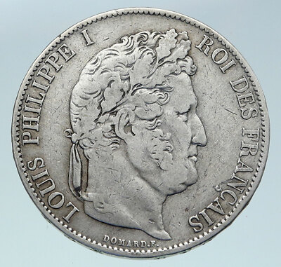 1844 FRANCE King Louis Philippe I French Antique OLD Silver 5