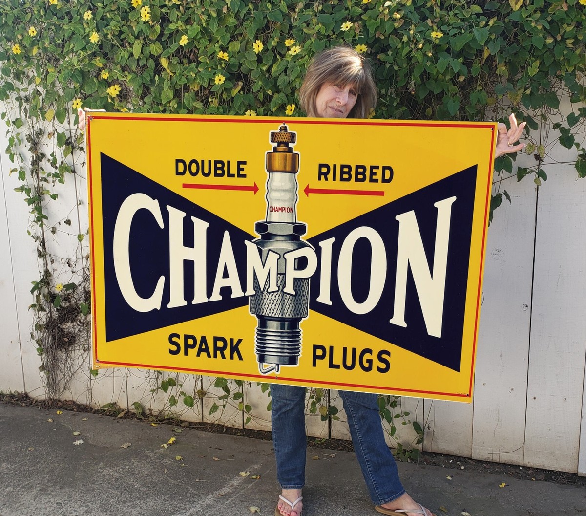 Vintage Champion spark plug Banner - Repro 48