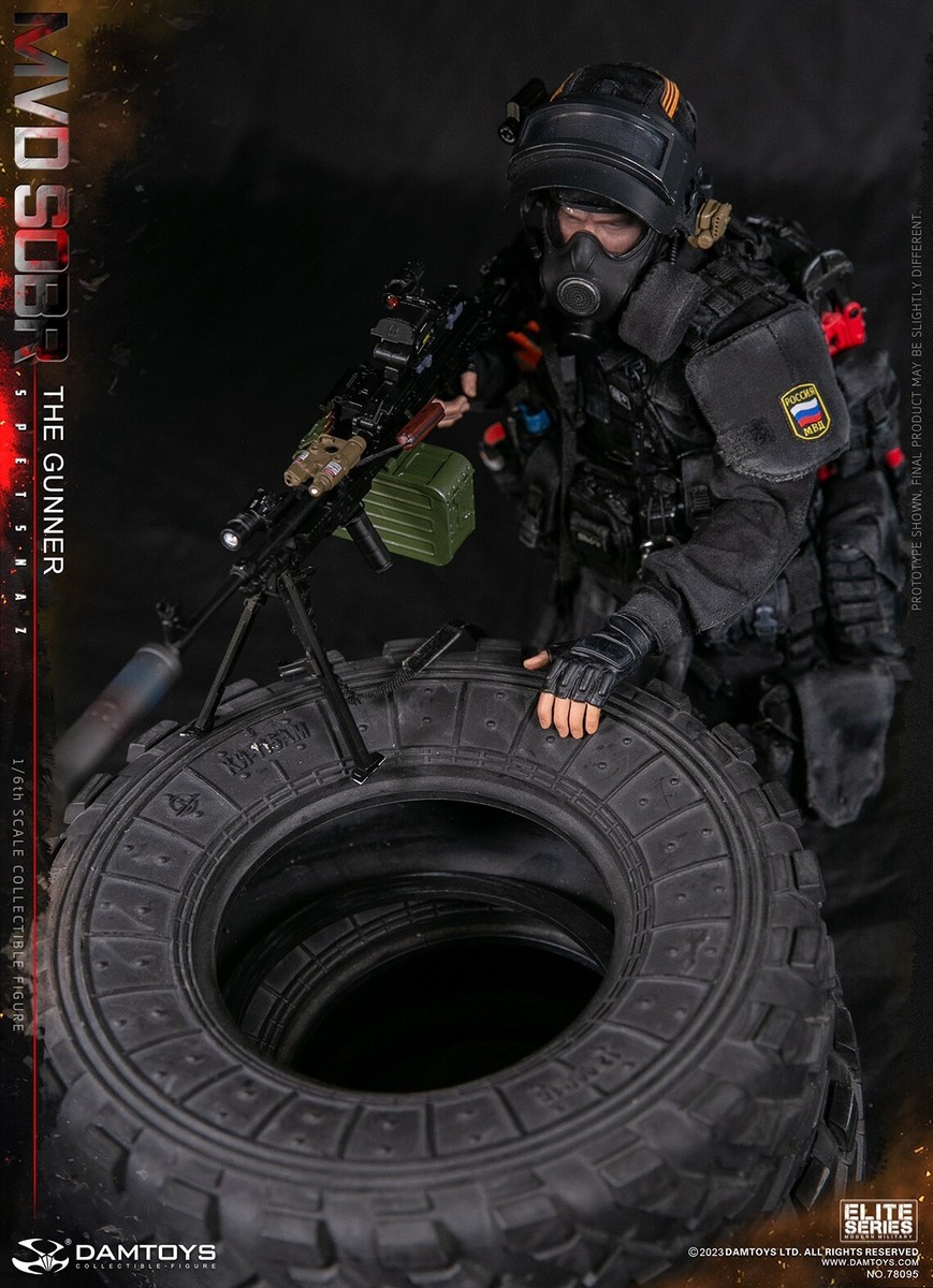DAMTOYS 78095 RUSSIAN SPETSNAZ MVD SOBR PKM GUNNER 1/6 Action