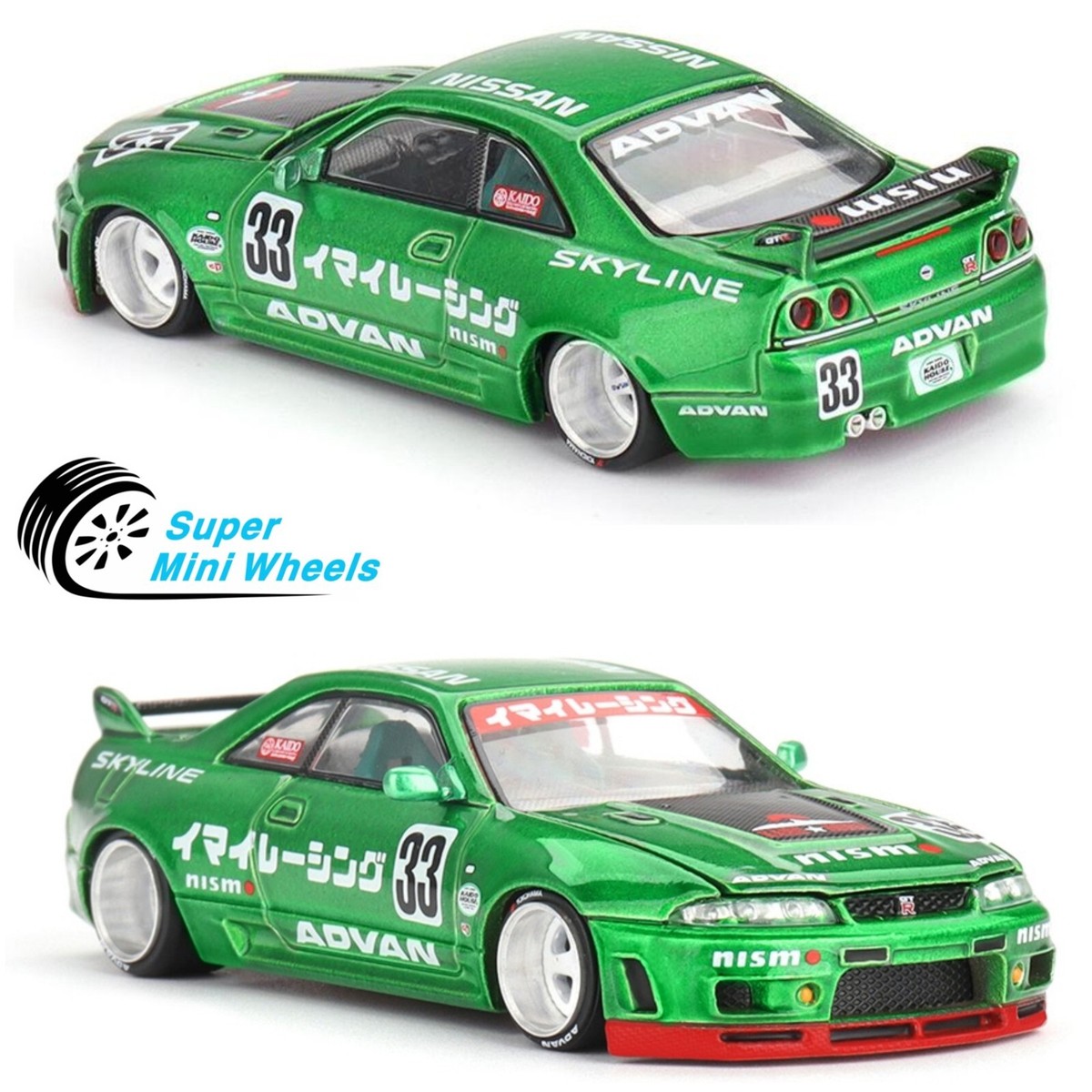 Mini GT x Kaido House 1:64 Nissan GT-R (R33) Imai Racing V1 Green