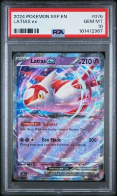 Pokemon🔥LATIAS EX🔥PSA 10 GEM MT🔥POP 11🔥Surging Sparks🔥076/191