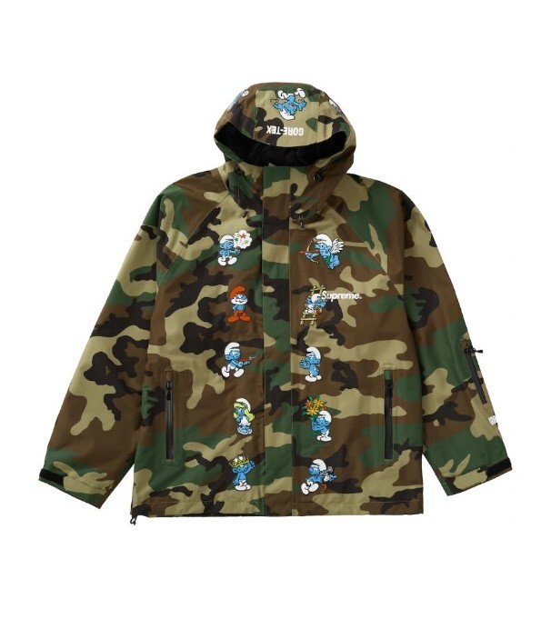SUPREME x The Smurfs GORE-TEX Shell Jacket Woodland Camo Men's