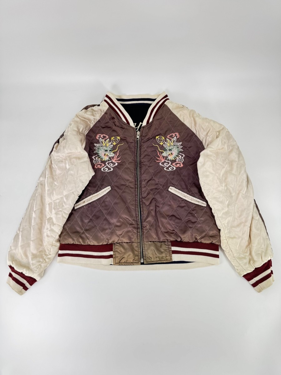 Vintage 1950s Japan Souvenir Jacket Sukajan Reversible Size Medium