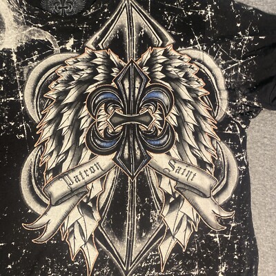 AXR Xzavier Black T-shirt Y2K Grunge All Over Print size XL made