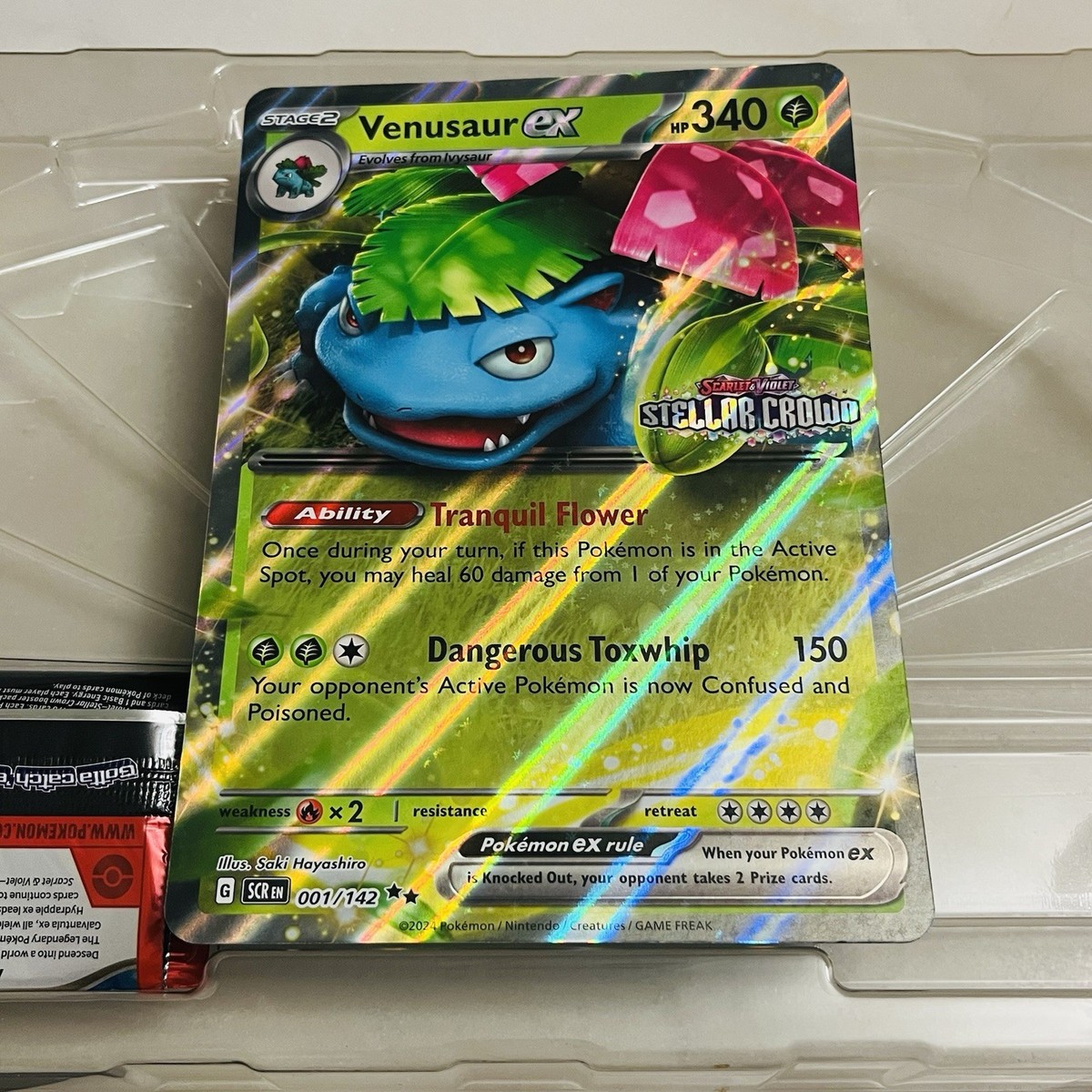 Venusaur Ex Stellar Crown Stamp Jumbo 001/142 Pokemon Gamestop TCG