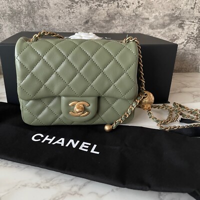 New in Box Authentic CHANEL Pearl Crush Mini Square Bag Handbag