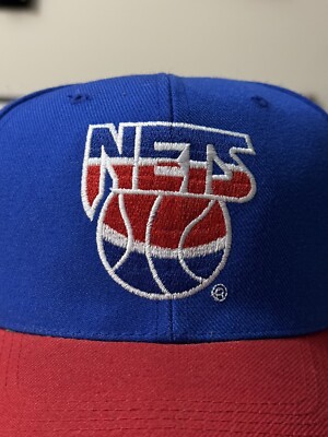 Vintage 90s Sports Specialties New Jersey Nets Side Wave SnapBack