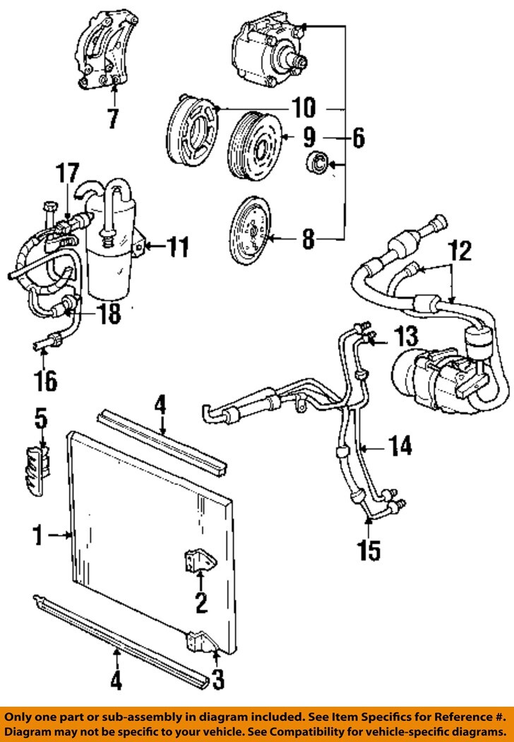 FORD OEM 97-98 Windstar Condenser, Compressor Lines-Ac Line