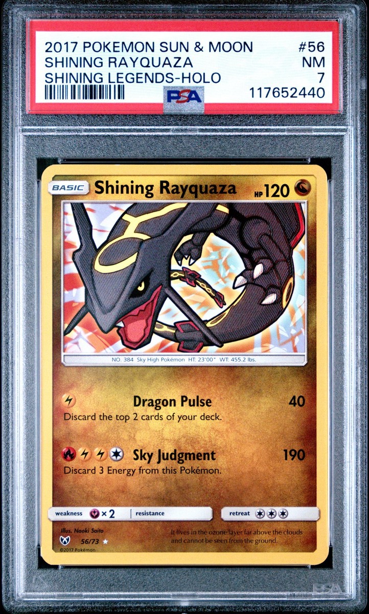 2017 POKEMON SHINING LEGENDS SHINING RAYQUAZA #56 HOLO PSA 7 NM