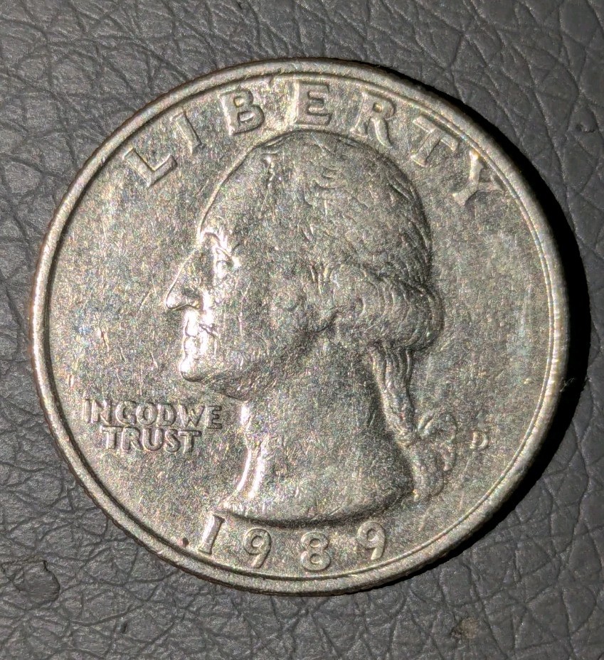 1989-D 25c Quarter Rotated Mint Mark Super Fine & Shiny | eBay