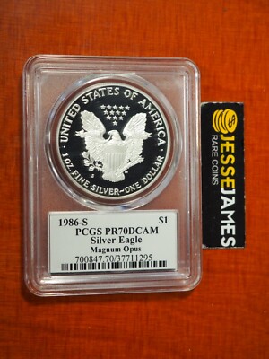 1986 S PROOF SILVER EAGLE PCGS PR70 DCAM LEGACY COLLECTION MAGNUM