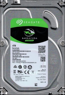 ST4000DM005 P/N: 2DP166-300 F/W: 0001 TK ZGY1 BarraCuda Seagate
