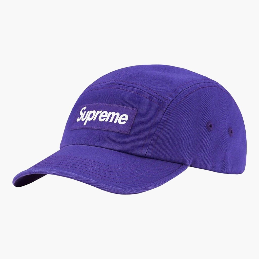 Supreme Washed Chino Twill Camp Cap Dark Purple (Fw21) Brand New