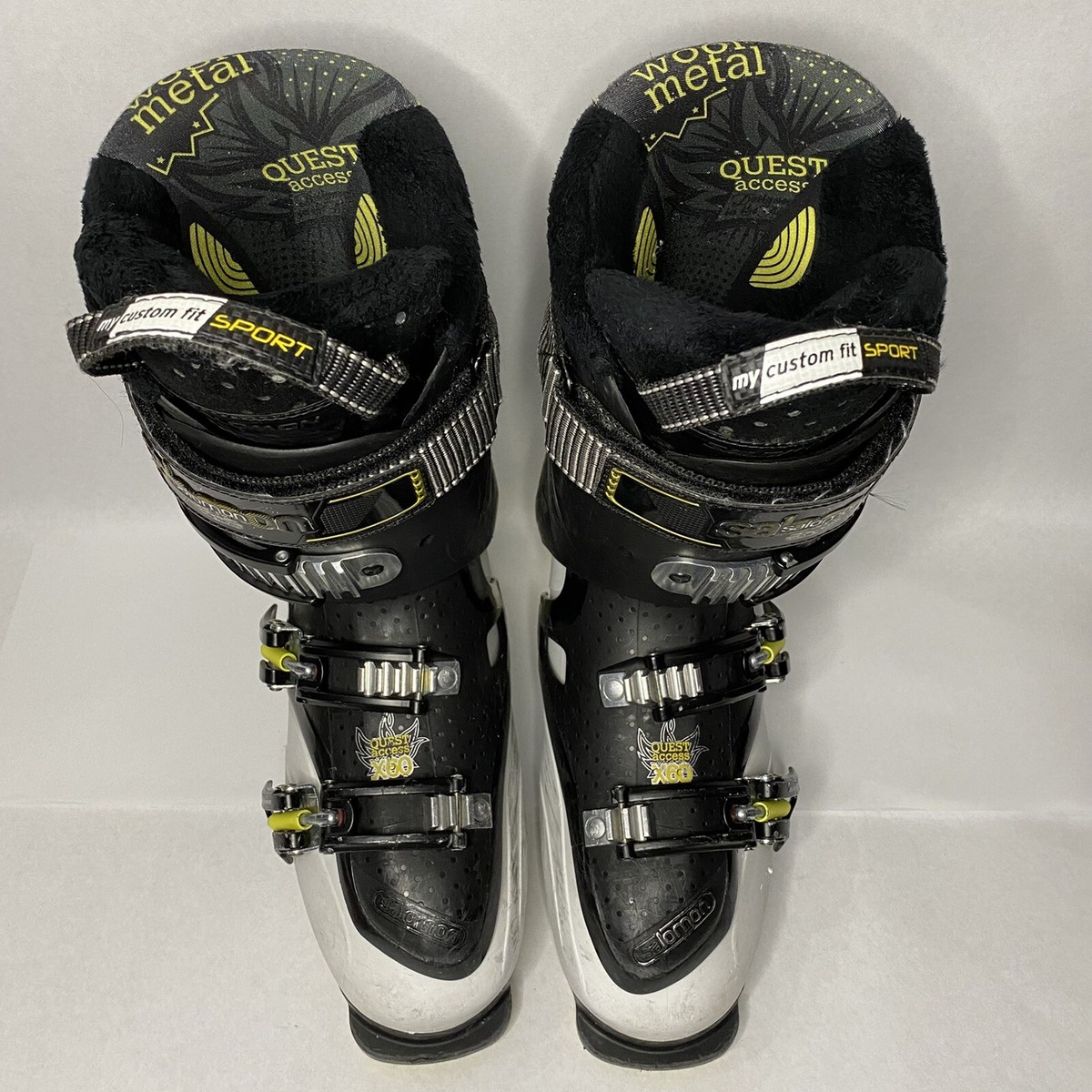 Salomon Quest Access Energyzer 60 Black White Ski Boots Size 26.0