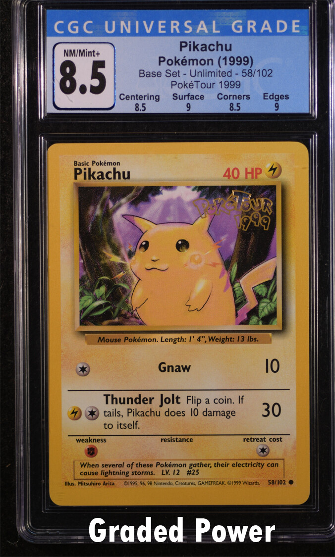 Promo Pikachu PokeTour 1999 CGC 8.5 (9264) 58/102 Pokemon | eBay