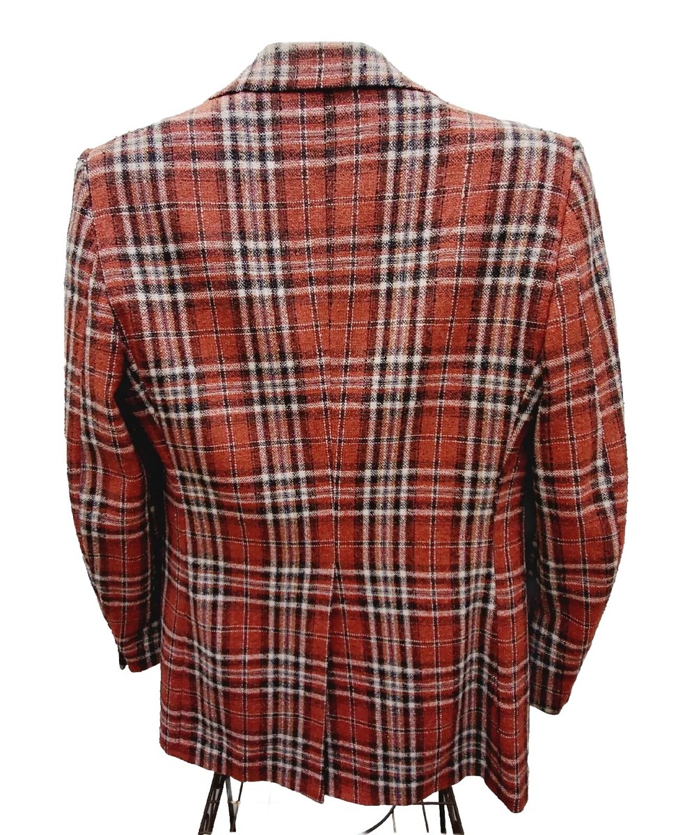 Smiths Calif Men Vtg MCM Retro 50/60s Plaid Nubby Wool Jacket