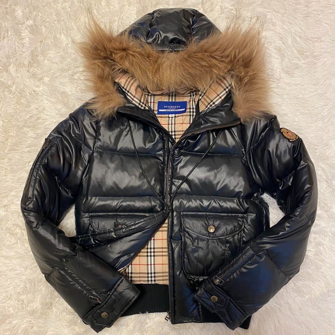 Burberry Blue Label Down Jacket Nova Check Black Size 40 fashion