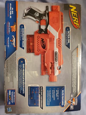 NERF elite xd stryfe n-strike orange hasbro 6-dart motorized