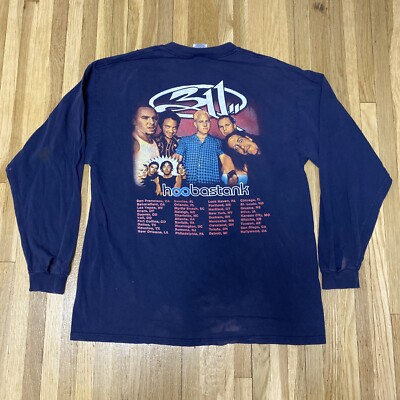 Vintage 90s 311 Three Eleven Hoobastank Tour Rap style long sleeve