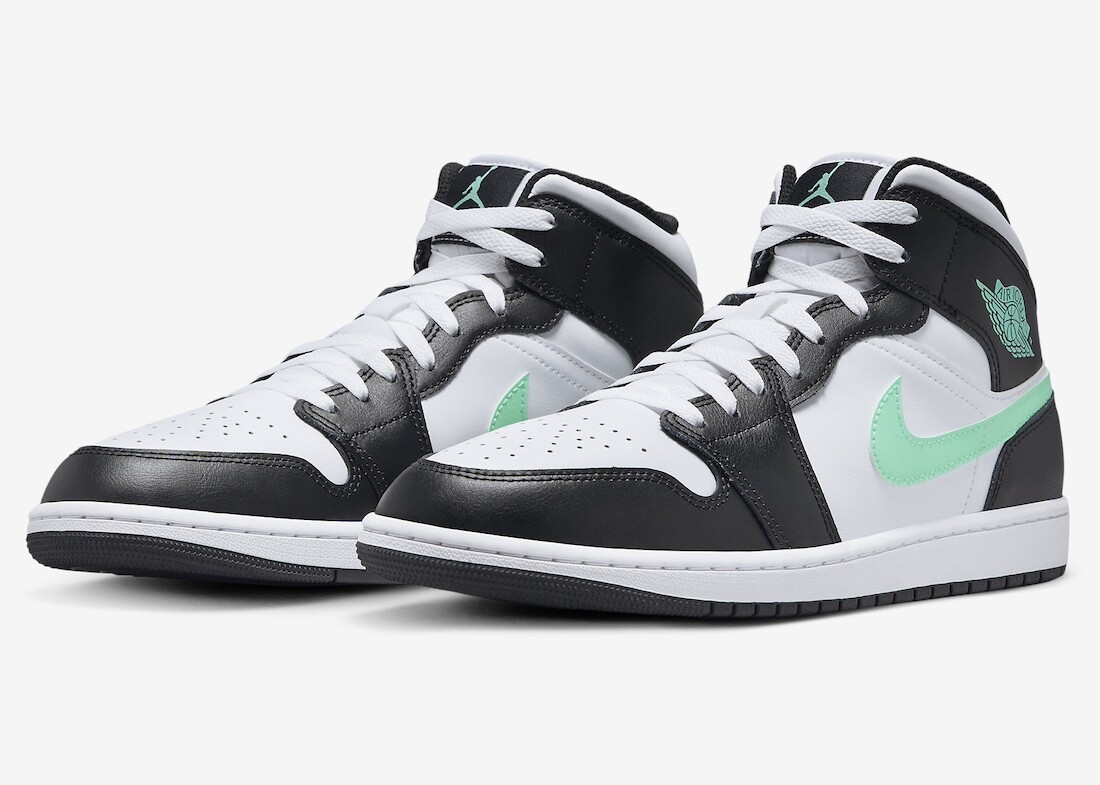 Nike Air Jordan 1 Retro Mid White Green Glow Black DQ8426-103 sz