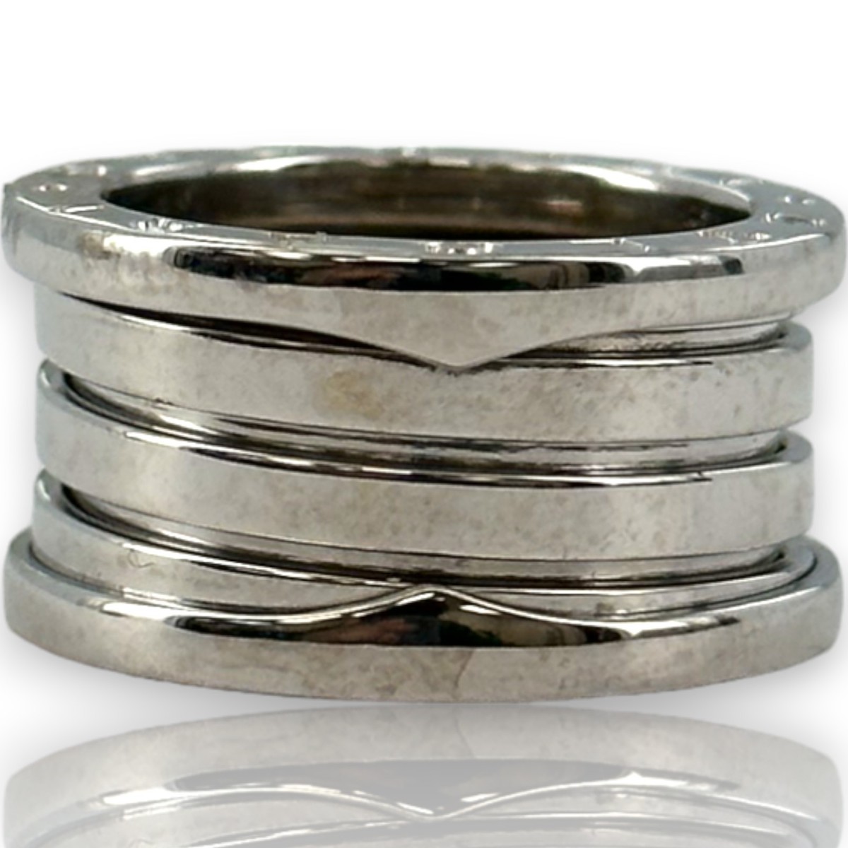 Bvlgari B.Zero1 Stretch Band 18K 750 White Gold Bulgari Ring S 51