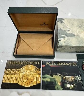 Original Vintage Rolex GMT Master Watch Box Booklet SET Pepsi Coke