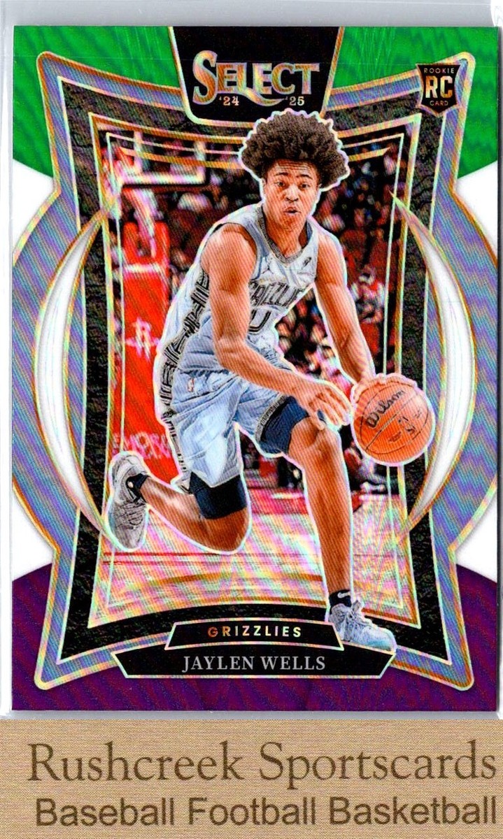 2024-25 Panini Select #79 Jaylen Wells RC Green White Purple Prizm