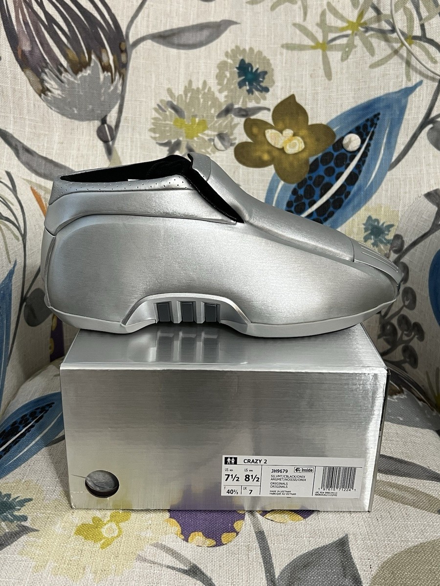 ADIDAS CRAZY 2 NEW SIZE 7.5 SILVER METALLIC CORE BLACK ONIX JH9679