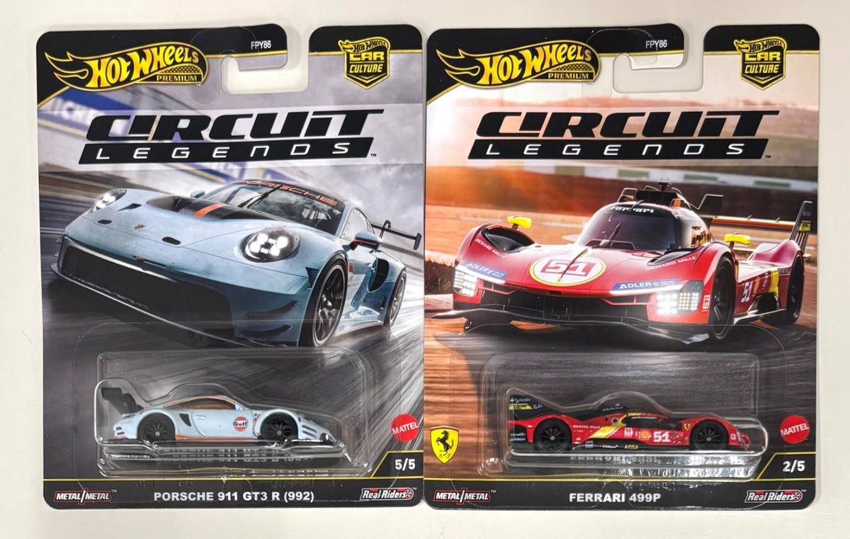 Lot of 2 Hot Wheels Circuit Legends Car Culture Ferrari 499P +