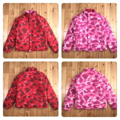 BAPE Reversible Down jacket pink camo × red camo ladies A Bathing