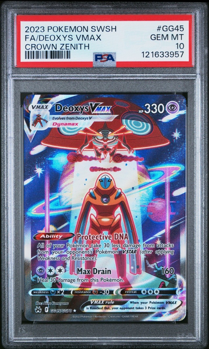 Deoxys VMAX PSA 10 Pokemon Card GG45 Crown Zenith 2023 English