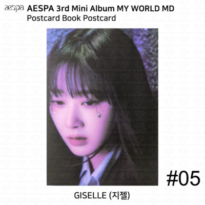 Aespa Official MD MY WORLD Epoxy Sticker Postcard Book KARINA