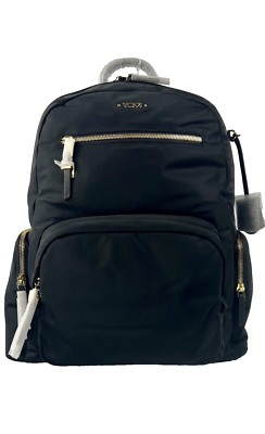 TUMI Voyageur Caren Essential Laptop Backpack Black with Gold