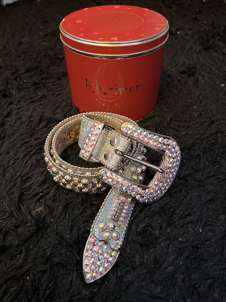 bb simon belt mens white/pinkish 34 | eBay