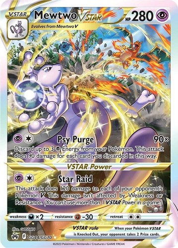 PSA 10 Mewtwo Vstar GG44/GG70 Crown Zenith Full Art Holo Pokemon