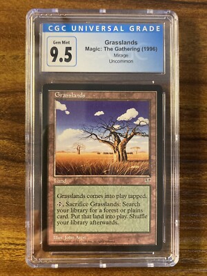 MTG✨GRASSLANDS✨Mirage CGC 9.5 GEM MINT 1996 Uncommon SAC/FETCH